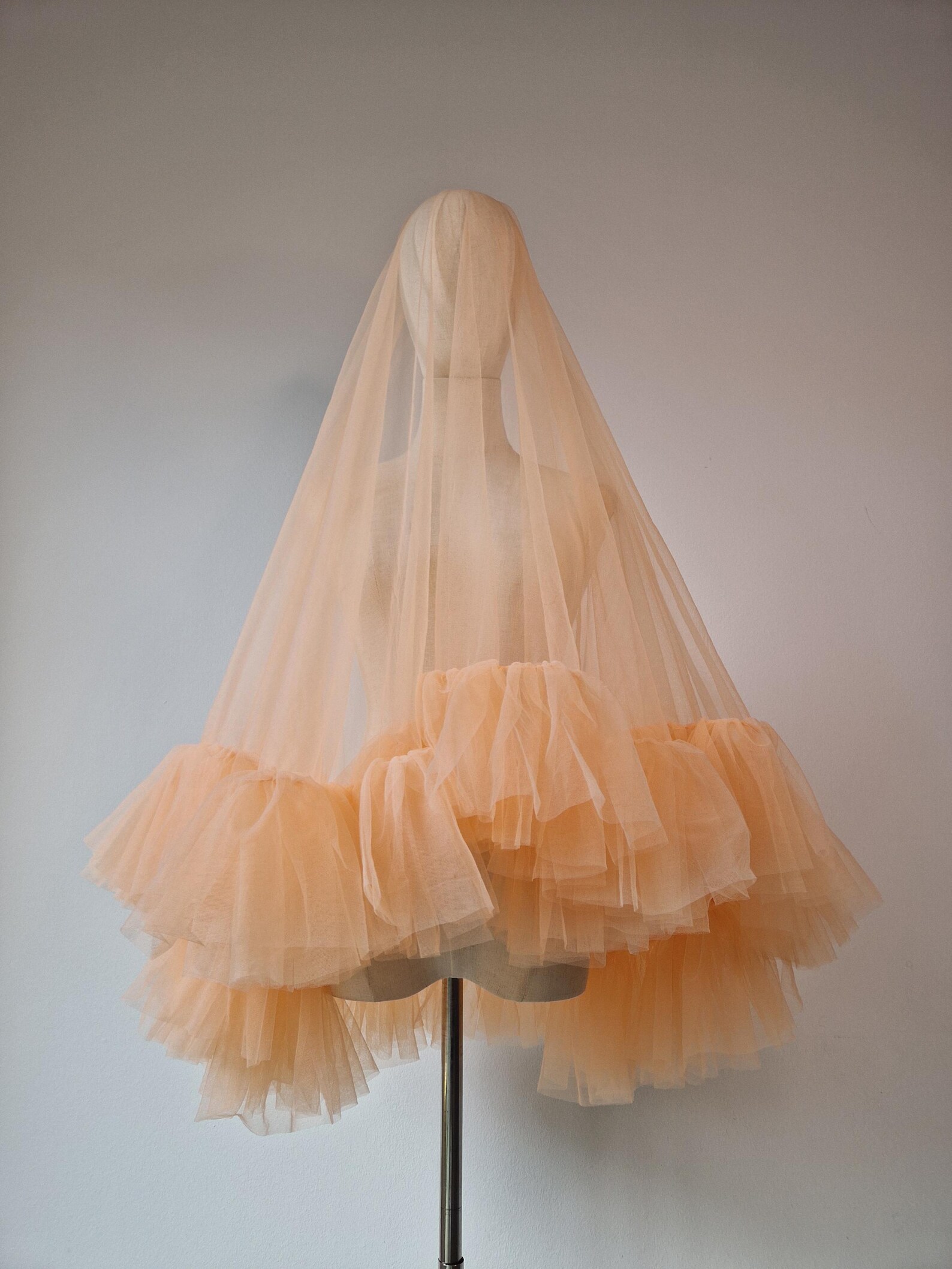 Peach Ruffle Veil - Etsy