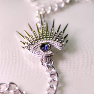 Evil Eye Bracelet: Stainless Steel Charm Bracelet, Silver Color