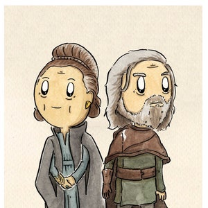 Luke and Leia (Last Jedi)- A4 Signed Print.