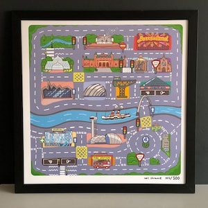 Glasgow &#39;Play Mat&#39; Limited Edition Signed Poster Print by Neil Slorance