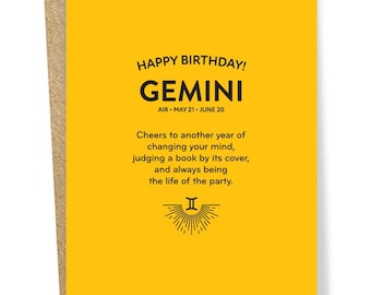 Gemini Zodiac Card