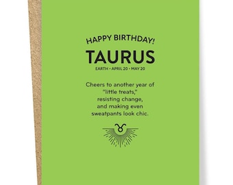 Taurus Zodiac Card