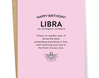 Libra Zodiac Card