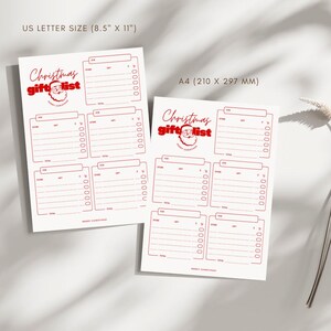 Weihnachtsgeschenkliste, Weihnachtseinkaufsliste, Weihnachtswunschliste, Brief an den Weihnachtsmann, druckbare Weihnachtsbucketliste für Kinder und Jugendliche PDF