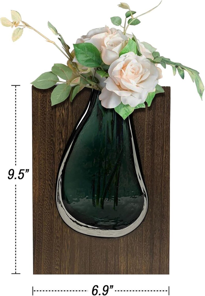Modern Flower Vessel Wooden Vase Design Teardrop Glass Insert Handcrafted Paulownia Wood Block Table Centerpiece Unique Floral Display Container Home Accent Piece Contemporary Styling Natural Wood Grain Artistic Craftsmanship Elegant Form