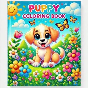 Puppy Coloring Book, Dog Coloring Book, PDF Format, Available in A4 & 8.5 x 11 Sizes