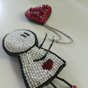 Girl, heart, love, smile, brooch