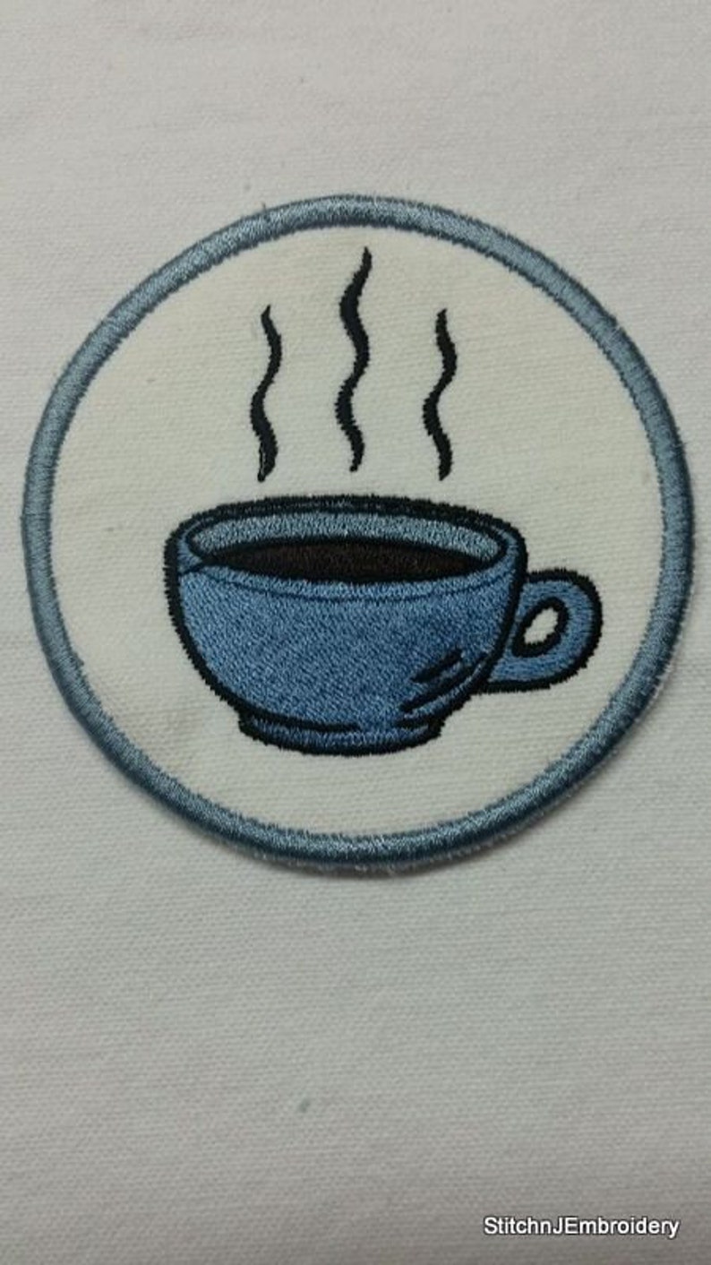 Embroidered COFFEE CUP COASTERS-set of 4