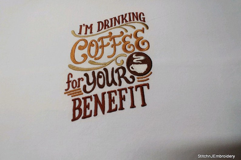 I'm Drinking Coffee for Your Benefit White Cotton Kitchen Etsy