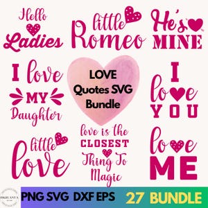 Love Quotes SVG Bundle, Love Quote Svg, Romantic Quotes Svg, Couple Sayings Svg, Cricut Cutting Designs, Valentine's day svg, Wedding svg