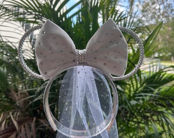 Wedding Mouse Ears, Bride Mouse Ears, Disney Vacation Bride Accessories, Bridal Ears