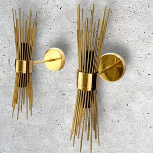 1950s Mid Century Brass Sputnik Skyla Wall Fixture Sconce Lamps Lighting Sconces Unique style Design