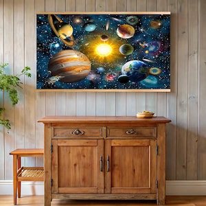 Galaxy Universe Planets Tapestry, Solar System Wall Hanging ,Sun Earth Planets Tapestries, for Room Dorm Wall Decoration,Kids Room Decor