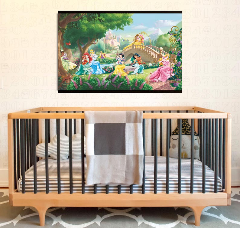 Princesses Tapestry,all Princesses Wall Art for Kids Room, Princess ...