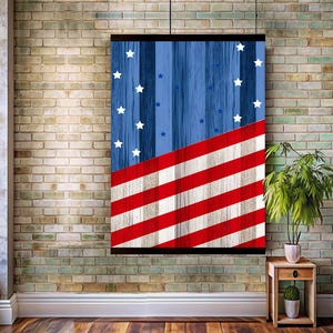 America Flag Tapestry,Modern Wall Hanging,Retro FlagCanvas, Oversized Saloon Wall Art,Extra Large Wall Art,Modern Wall Art,Framed Wall Decor