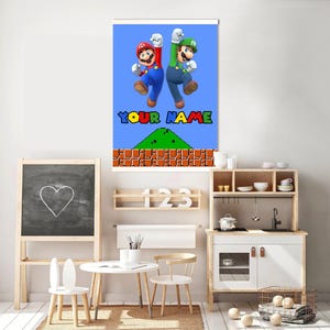 Super Mario Leinwand, Super Mario, Super Mario Bros, Super Mario Geburtstag, Super Mario Art Geschenke Wandkunst Geschenke für Kinder