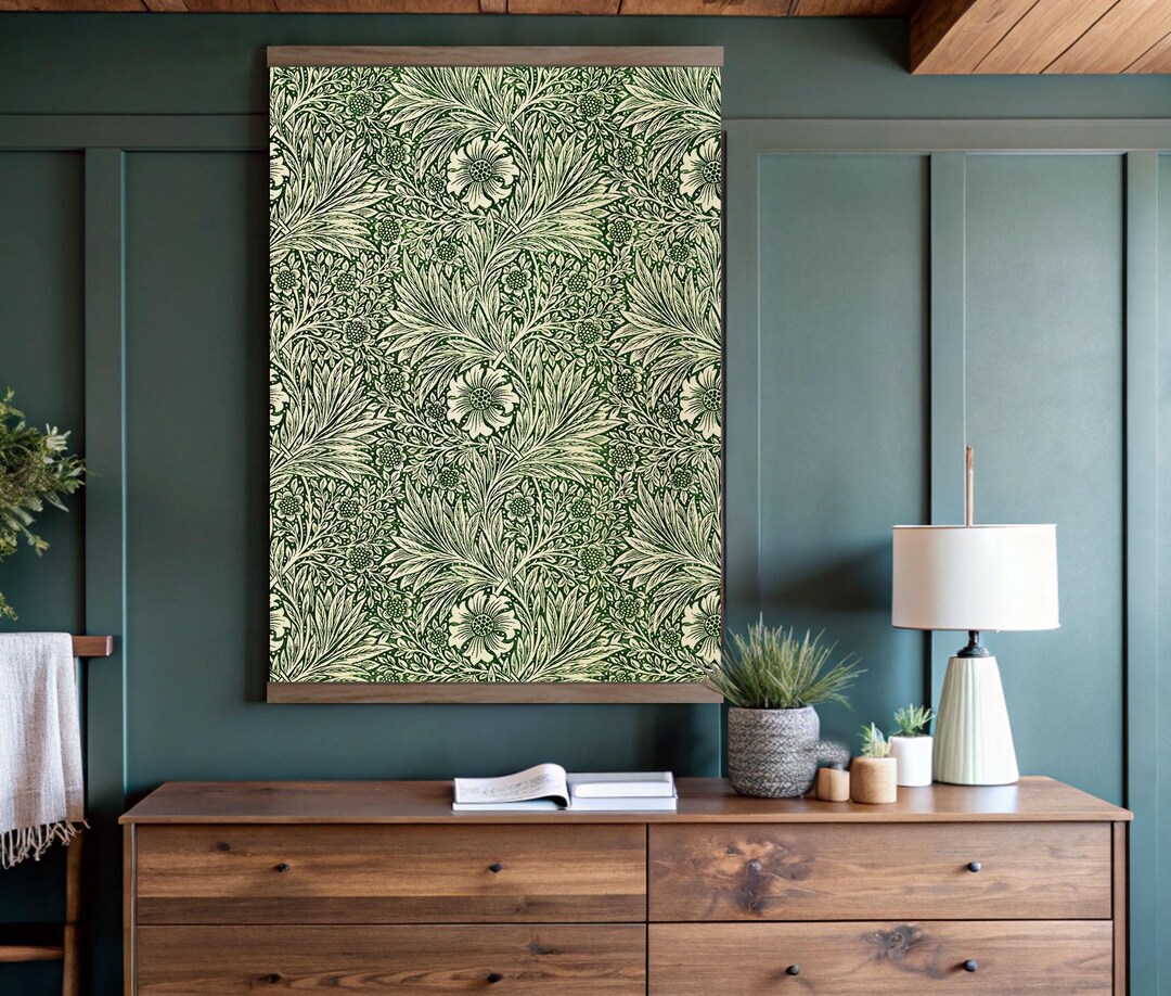 Green Floral Wall Art,oversized Morris Wall Art,vintage Botanical ...
