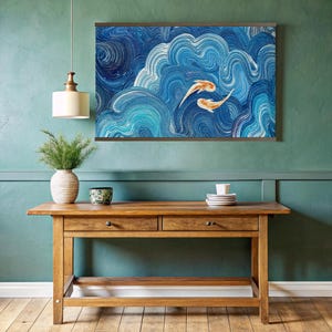 Japan Tapestry Kio Fish Tapestry, Japanese Tapestry Ocean Art Decor, Wall Decor Fish Art, Orange Japan Fish,Tapestries Wall Hanging For Home