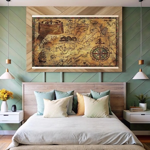Antike Weltkarte Wandbehang Alte Seekarte Segeln Wandbehang Tapisserie Wand Kunst Alte Seekarte Wandteppiche für Raumdekor