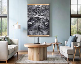 Nature Goddess,Wall Tapestry,Mysterious Occult Wall Art,Meditation Wall Art,Sacred Geometry Aesthetic Enchanting Bedroom Living & Dorm Decor