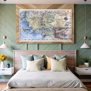 Mapa de El Señor de los Anillos, Tapiz de la Tierra Media, El Señor de los Anillos, Tapiz de Mapa de la Tierra, Tapiz de Mapa Retro, Mapas de Tolkien, Póster de la Tierra Media