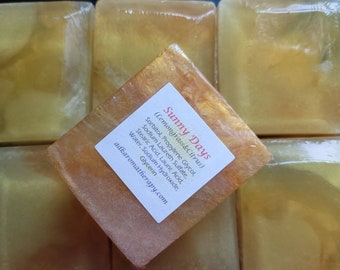 Sunny Days Crystal Gem Soap. Verbena, Lemongrass, Lime Essential Oils.