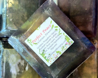 Perfect Peace Crystal Gem Soap. Lavender, Lemongrass, Geranium, Rose Essential Oils.