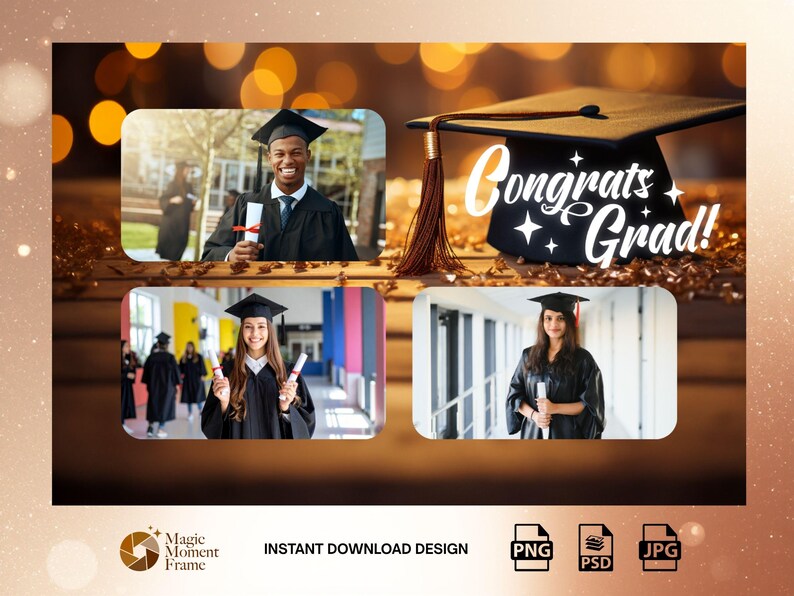 Grad Overlay Graduation Photo Booth Frame Template PNG, Congrats Grad Overlay, 4x6 ...