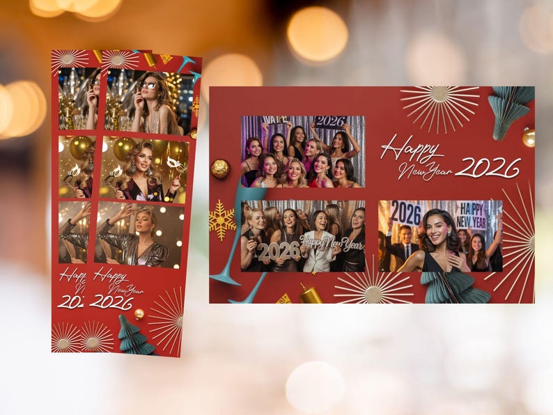 New Year Photo Booth Template 2026 Editable Photo Booth Frame, Party