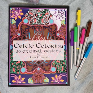 Celtic Coloring, Adult Coloring Book, 20 pages, original designs, Celtic, Fantasy, Celtic Knotwork