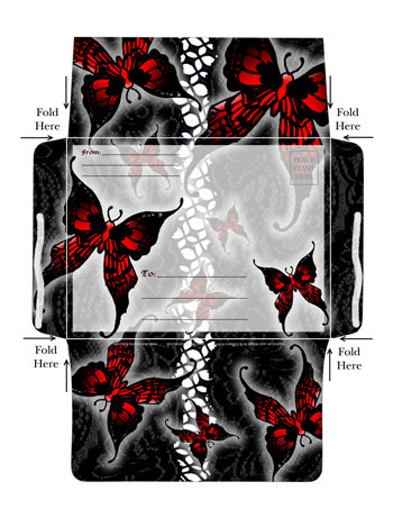 Printable Stationery Digital Download Red Gothic Butterflies Etsy printable-stationery-digital-download-red-gothic-butterflies-etsy
