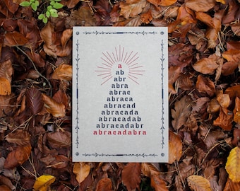 Abracadabra Print A4 | Occult, Magick, Wicca, Dark Art