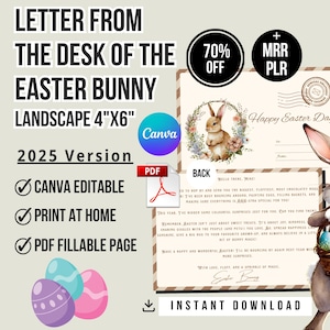 PLR MRR Letter from Desk of Easter Bunny | Printable For Kids Family Classroom | Ready-to-Resell Digital Product | PDF | Instant Download