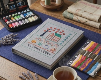 Beginner Embroidery Kit, Detachable Stitch Sampler Book, Portable Sewing Starter Set