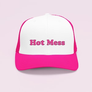 Hot Mess Foam Trucker Hat, Hot Mess Express, Foam Trucker Hat, Pink Hat