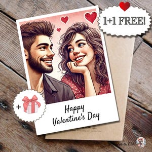 Tarjeta de felicitación de amor: frase "Feliz día de San Valentín" para novio y novia. Lindo regalo imprimible para teléfono e impresión (PDF/PNG)