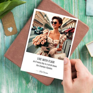 Tarjeta de deseos de cumpleaños - Tarjeta de cumpleaños inspiradora para ella / Tarjeta con cita positiva / Afirmación de tablero de visión / Regalo de feliz día de la mujer