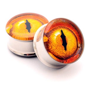 Eyeball Picture Plugs gauges - 16g, 14g, 12g, 10g, 8g, 6g, 4g, 2g, 0g, 00g, 7/16, 1/2, 9/16, 5/8, 3/4, 7/8, 1 inch STYLE 12