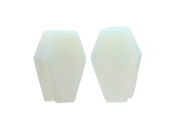 Opalite Stone Coffin Shaped Double Flare Plugs (STN-650) - 2g, 00g, 1/2", 9/16", 5/8", 3/4", 7/8", 1 inch