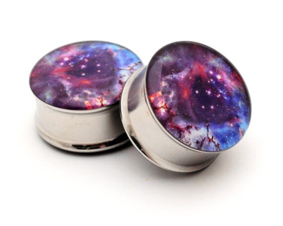 Galaxy Picture Plugs Gauges 16g 14g 12g 10g 8g 6g 4g Etsy Uk