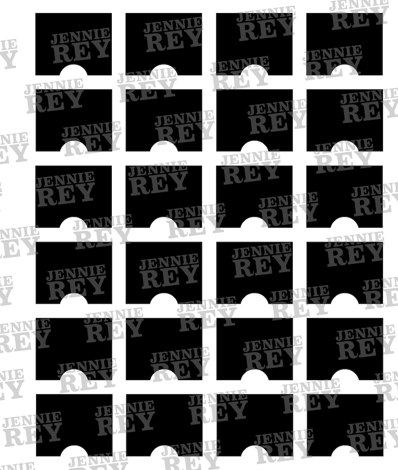 Puede incluir: Una hoja de 25 pegatinas en blanco y negro con el texto "JENNIE REY" repetido en cada pegatina. Las pegatinas est&aacute;n dise&ntilde;adas para ser recortadas y utilizadas como etiquetas.