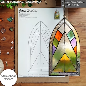 Gothic Window Stained Glass Pattern – Single Design – Digital Download