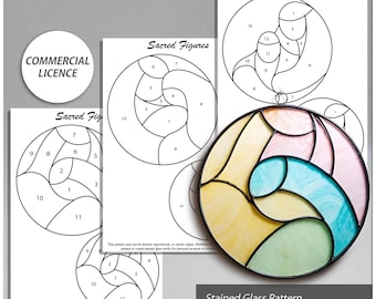 Sacred Figure Stained Glass Pattern Set: Two Sizes (Digital Download)