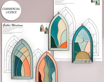 Ontwerp met gotisch glas-in-loodraam, 2 pagina's 4 – digitale download