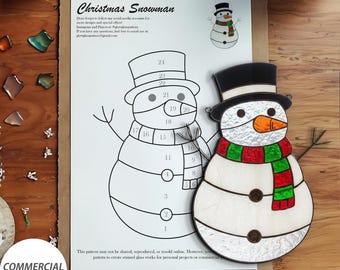 雪だるまパネルシリーズ ステンドグラスパターン - Etsy 日本