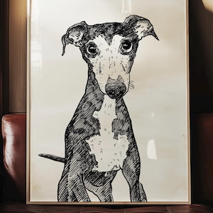 Custom Pet Portrait, Personalized Drawing, Pet Line Art, Digital Pet Poster, Badly Drawn Pet, Trendy Pet Wall Art, Cute Digital Dog Poster