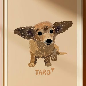 Custom Dog Portrait – Personalized Badly Drawn Minimalist Pet Art