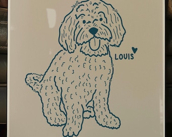 Custom Line Art Pet Portrait, Personalized Dog Portrait, Bad Portrait, Badly Down Dog, Pet commission, Dog Caricature, Dog Lover Gift