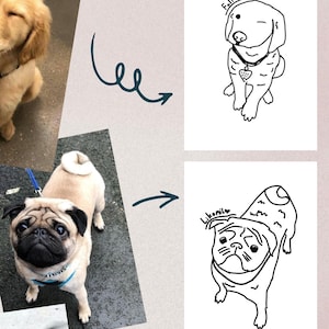 Hässliches Hund Portrait – Kunst schlecht gezeichnet vom Foto