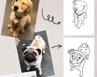 Retrato de perro feo: arte de mascota mal dibujado a partir de una foto